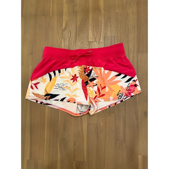 Roxy Other - Roxy Womens Tropical Floral Board Shorts Pink Orange Size Medium Drawstring Swim